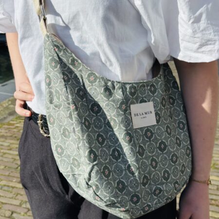 Schoudertas halve maen Star Green