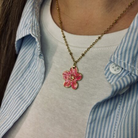 Naomi Necklace Bloem - roze