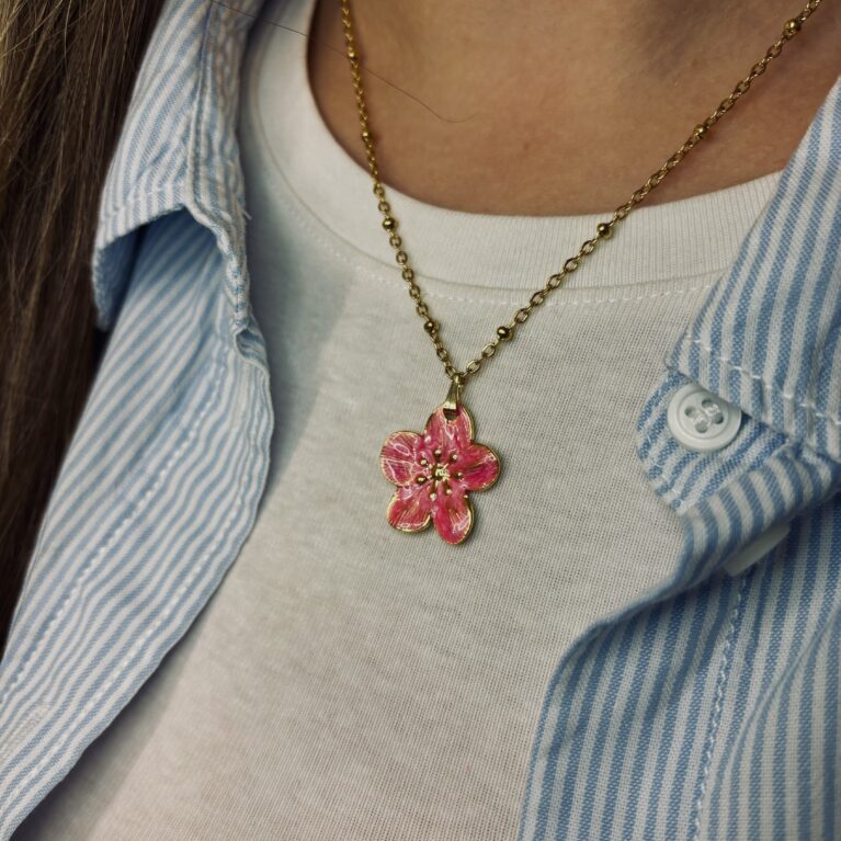 Naomi Necklace Bloem - roze