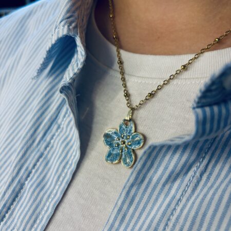 Naomi Necklace Bloem - Blauw