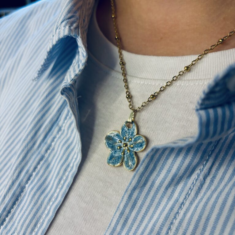 Naomi Necklace Bloem - Blauw
