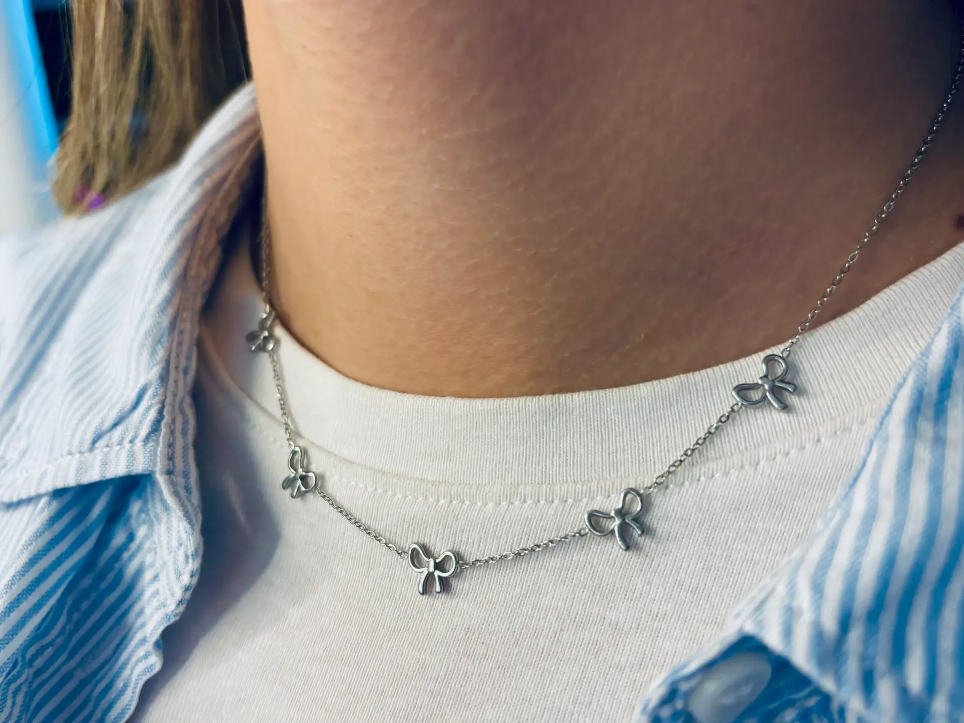 Necklace Strikjes Zilver