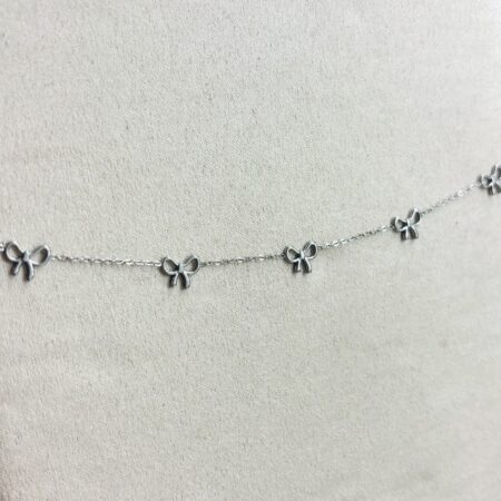 Strikjes Ketting zilver
