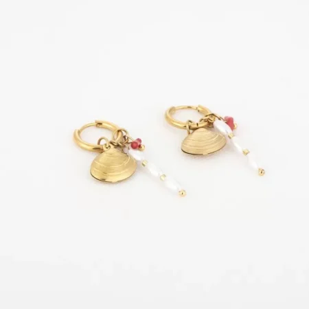 Oorbellen Schelp rood