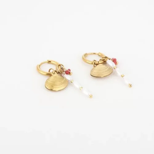 Oorbellen Schelp rood