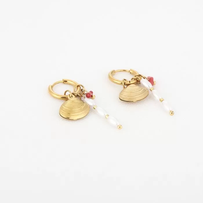 Oorbellen Schelp Rood