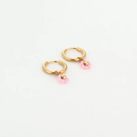 Oorbellen Bloem Roze