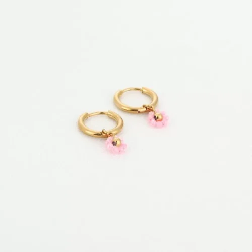 Oorbellen Bloem Roze