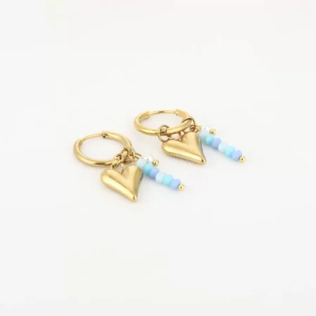 Oorbellen Hart Blauw