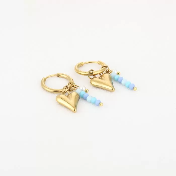 Oorbellen Hart Blauw