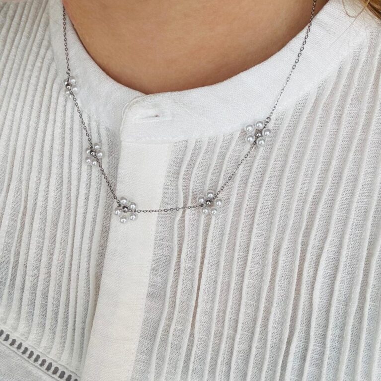 Bloem Ketting zilver