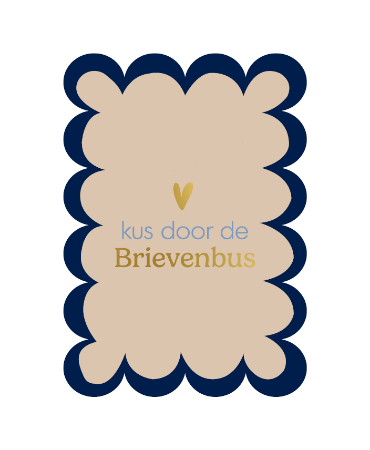 Kaartje 'Kus door de brievenbus'