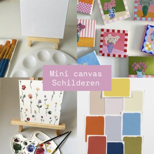 Mini canvas schilderen (Prijs P.P)