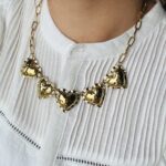 5 harten ketting Goud