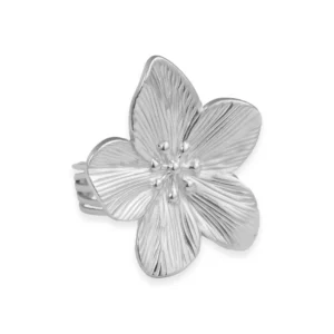 Zilveren bloemen ring