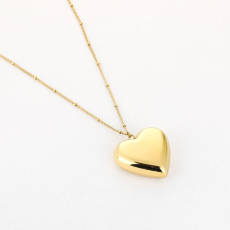 Lang dik harten ketting 80 cm