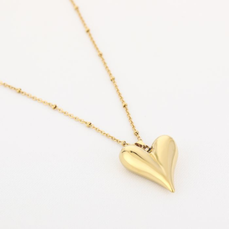 Lange hart ketting Goud 80 cm
