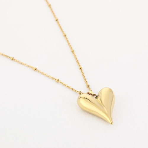 Lange hart ketting Goud 80 cm