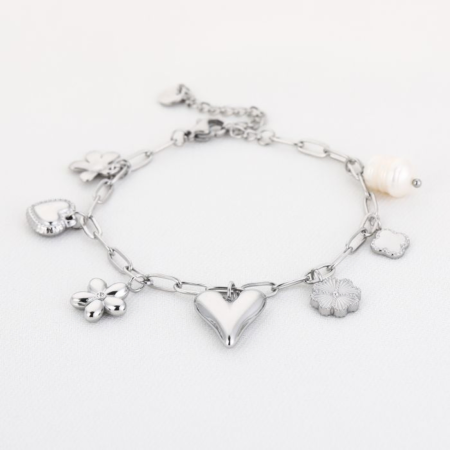 Armband 7 bedels Zilver