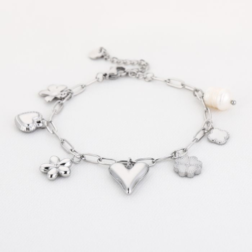 Armband 7 bedels Zilver