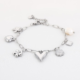 Armband 7 bedels Zilver