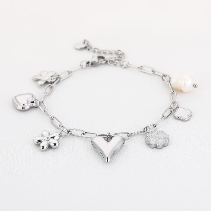 Armband 7 bedels Zilver