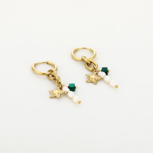 Oorbellen Star Green