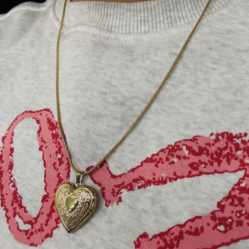 Open hart ketting goud