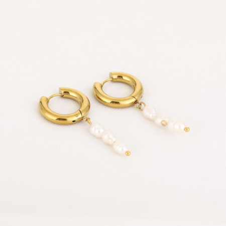 Oorbellen parels wit Goud