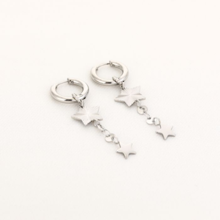 Oorbellen ster zilver