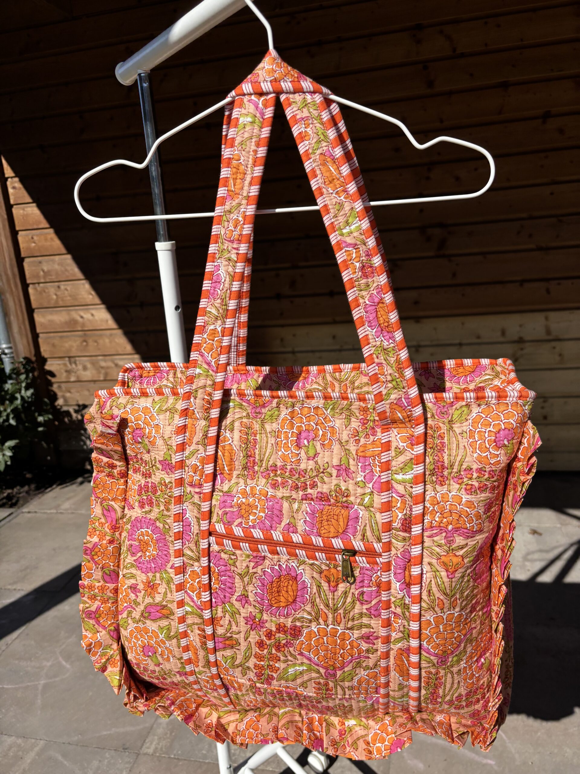 Shopper oranje met franjes #213