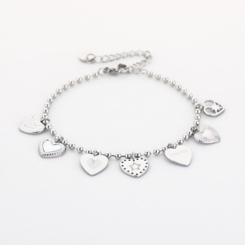 Hart bedel armband | Zilver