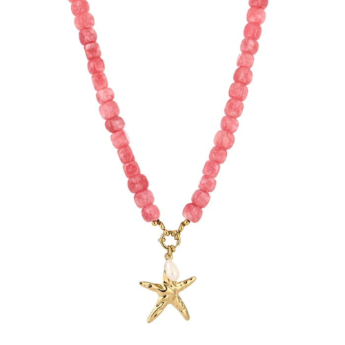 Roze kralenketting met zeester