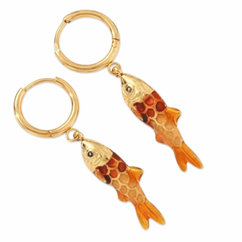 Vis oorbellen Rood|Oranje