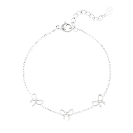 Armband strikjes zilver