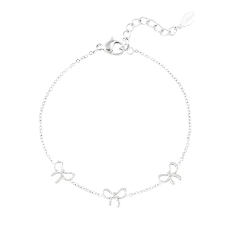 Armband strikjes zilver