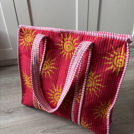 Tas Roze met zonnetjes