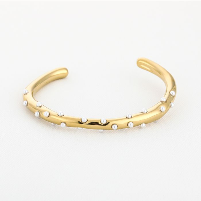 Bangle goud met parels